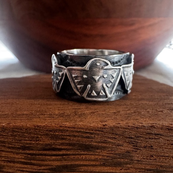 Sterling Silver Navajo Alex Sanchez Thunderbird Ring
